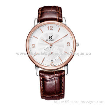 Genuine leather strap with the calendar function that men like, fashion casual watch